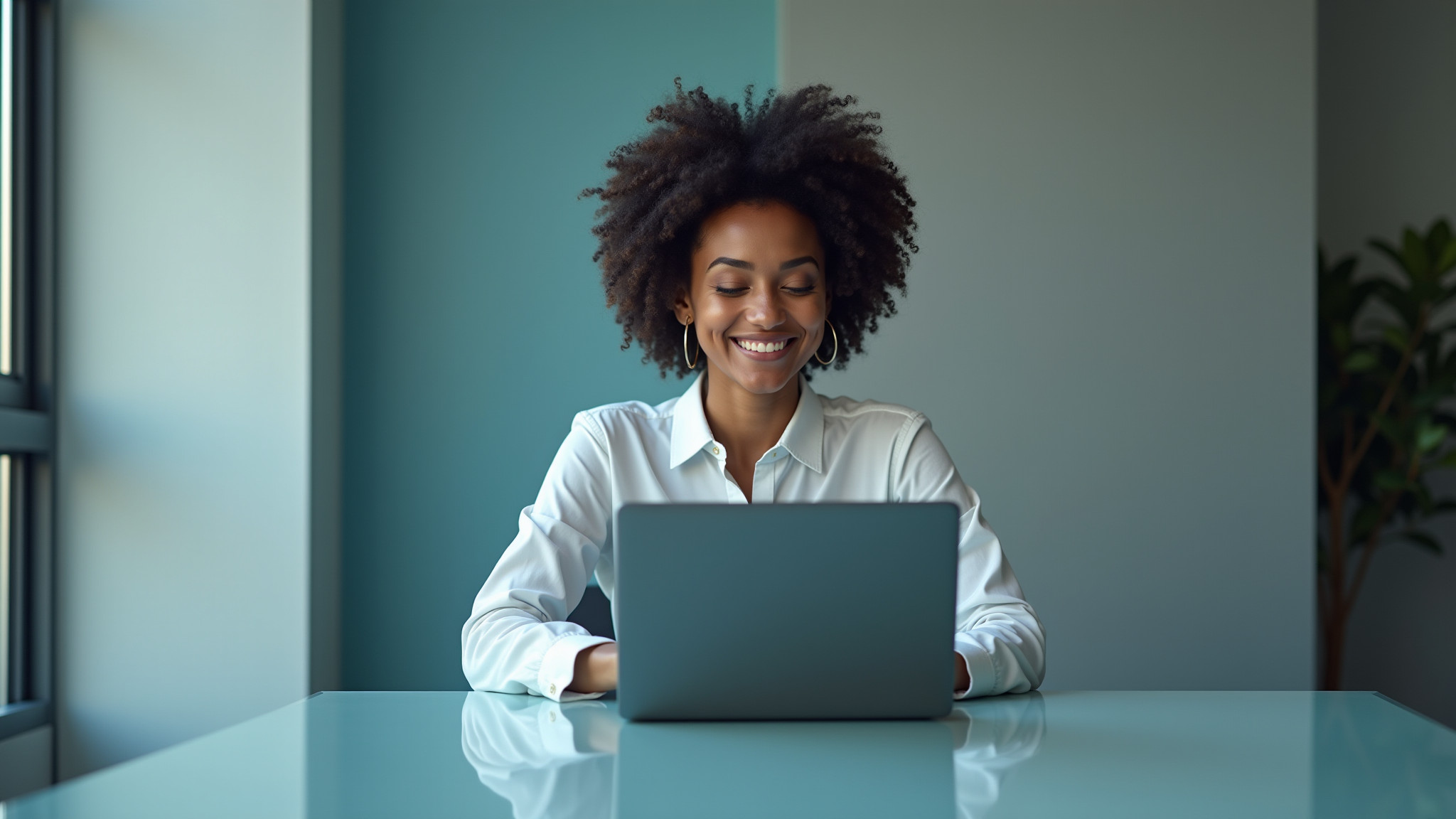 Professional working on laptop